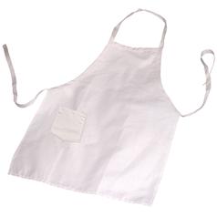 Bib Style Apron w/Ties - White
