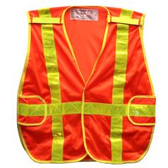ANSI/ISEA 207-2006 5 Pt. Tear Away MESH Vest w/High Gloss Tape