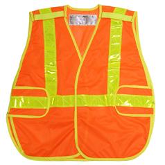 ANSI/ISEA 207-2006 5 Pt. Tear Away WOVEN Vest with High Gloss Tape