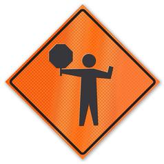 Retro-Reflective Sign - Flagger Ahead