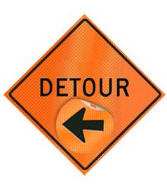 Retro-Reflective Sign - Detour w/ Movable Arrow (SC-9)
