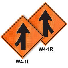 Retro-Reflective Signs - Merging Traffic