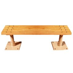 Bench: Floor Mount - Slatted Top - 4'